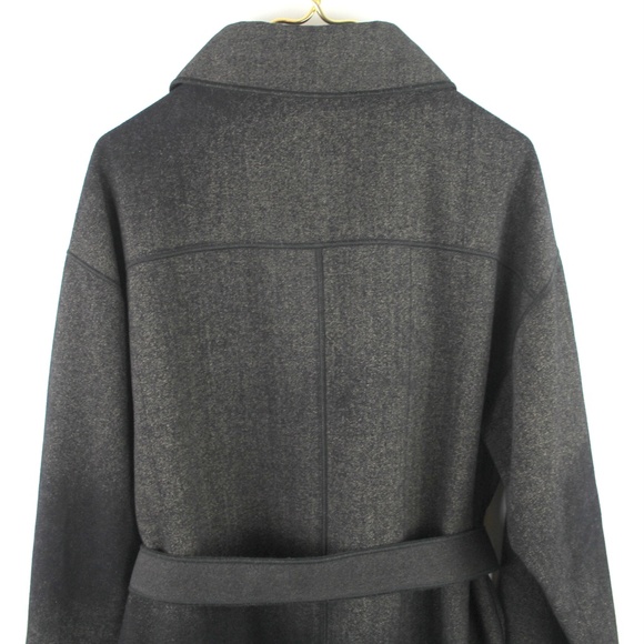 Fendi Vintage Double Faced Black Tan Wool Blend Top Coat Belted Long Trench 42 - Picture 6 of 12